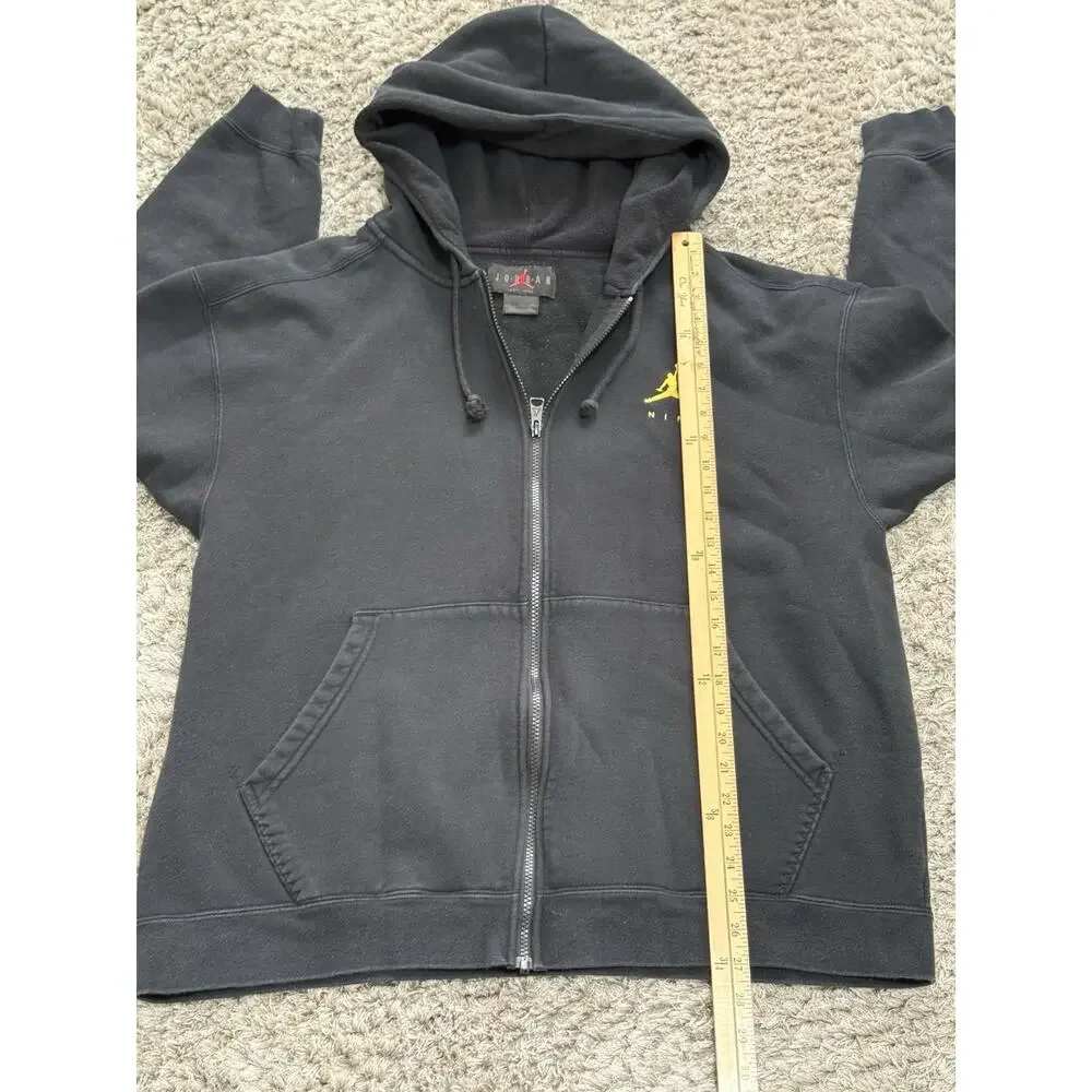 Nike Air Jordan Jumpman Full Zip Hoodie Y2K Michael Jordan Fleece Black Size XXL